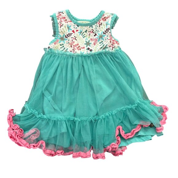 Matilda Jane Merry Mood Turquoise Tulle Dress Size 2 Toddler Play Condition - Picture 1 of 10